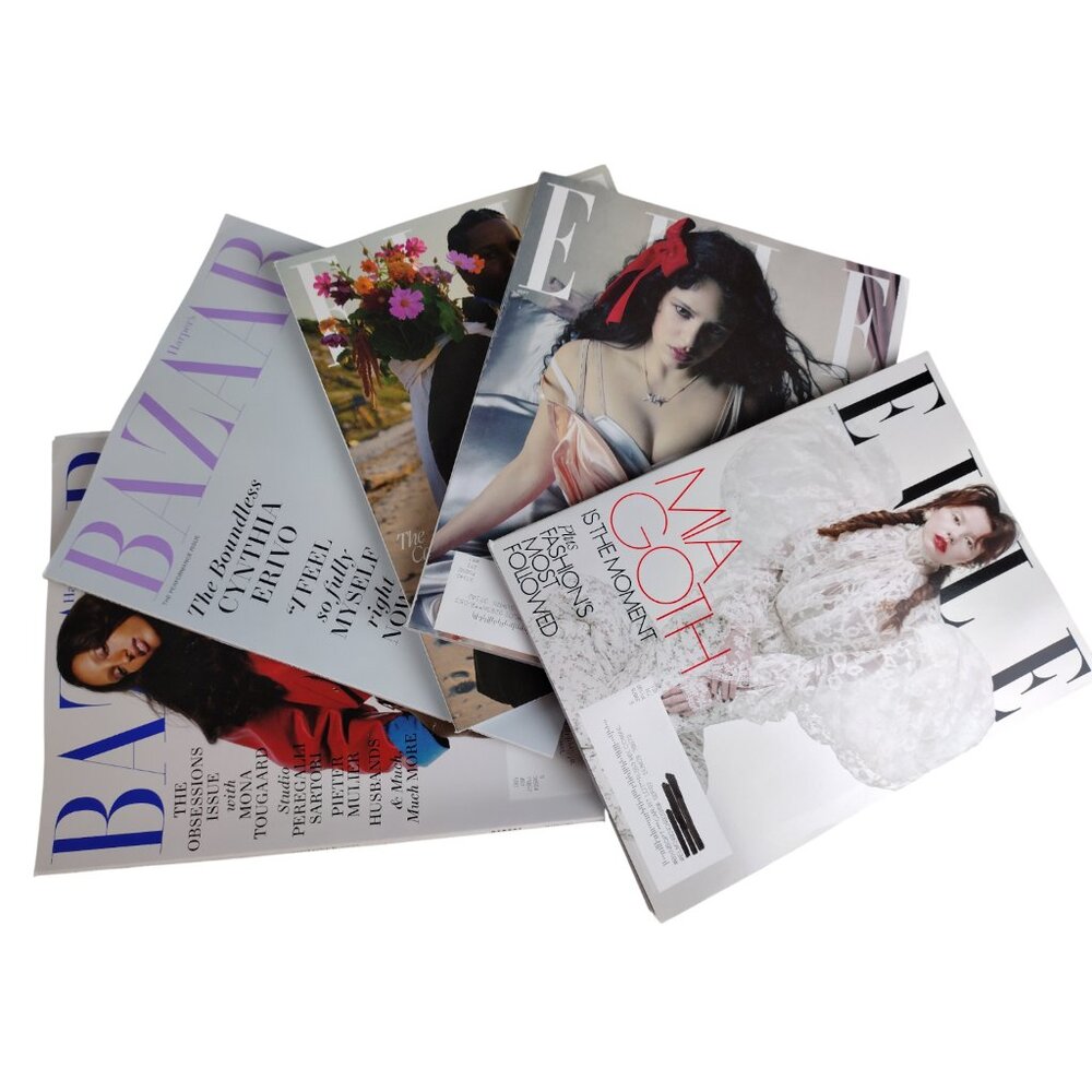 Harper's Bazaar & Elle Magazine 5 Issue Bundle 2025 Mia Goth Rosalia A$AP Rocky